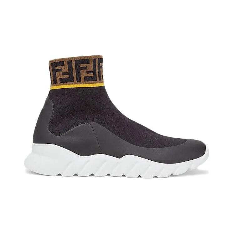 Fendi Tech Fabric High Top Black Brown
