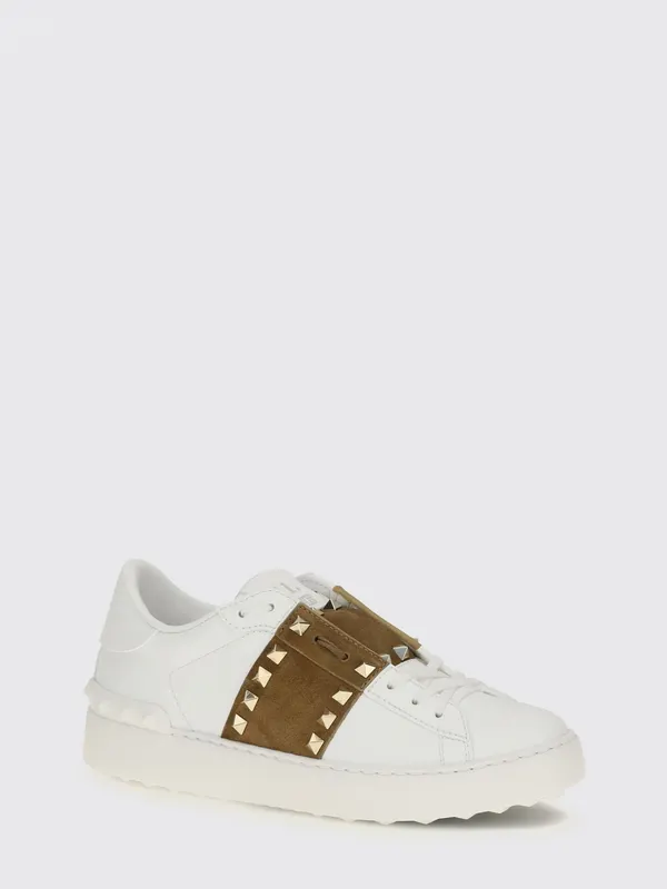 Valentino garavani Rockstud Untitled Leather and Suede Sneakers with Iconic Studs White (S0A01ZBV3DZ)