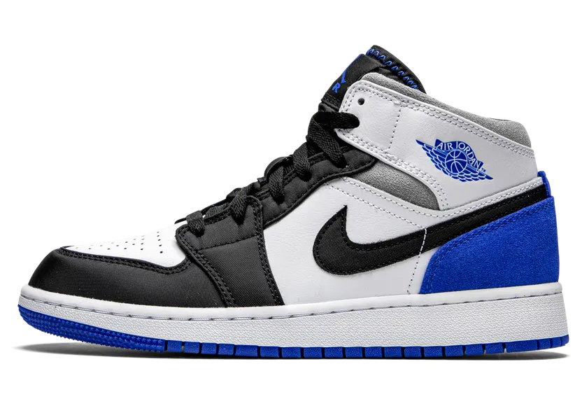 Jordan 1 Mid SE White Black Royal (GS)