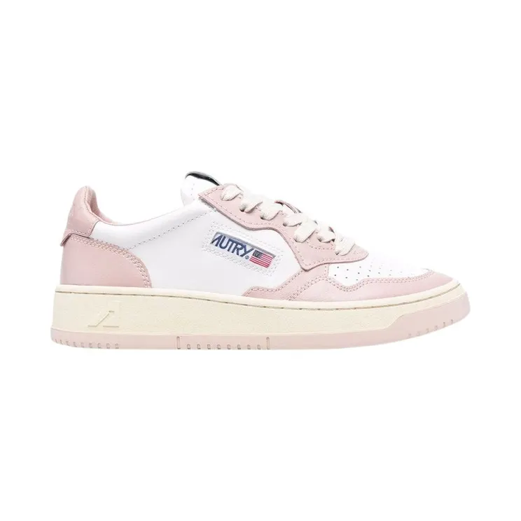 Autry Medalist Leather Low White Pink Cream (AULW-WB09)