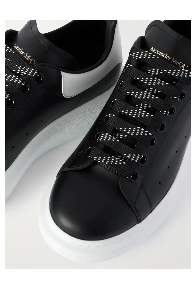 Mcqueen Exaggerated-Sole Studded Leather Sneakers Black (553680WIEEX) (5)