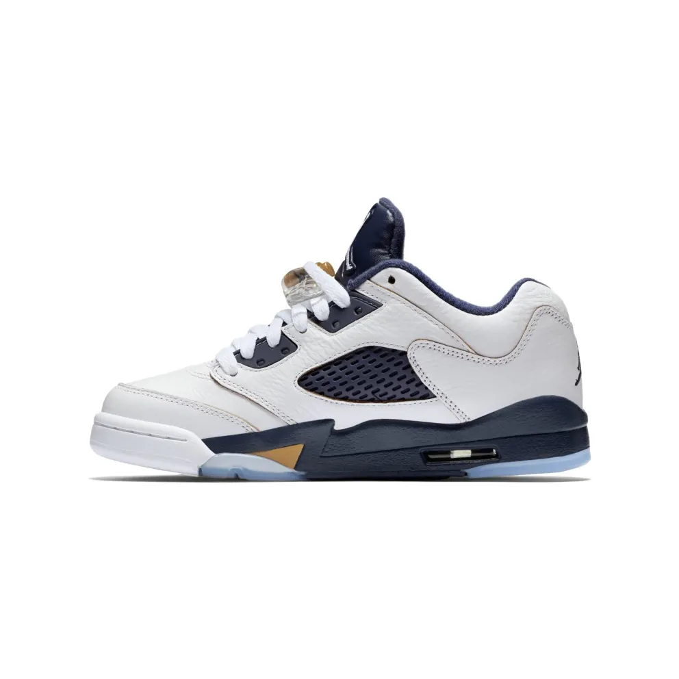 Jordan 5 Retro Low Dunk From Above (GS) White/Metallic Gold Star-Midnight Navy (314338-135)
