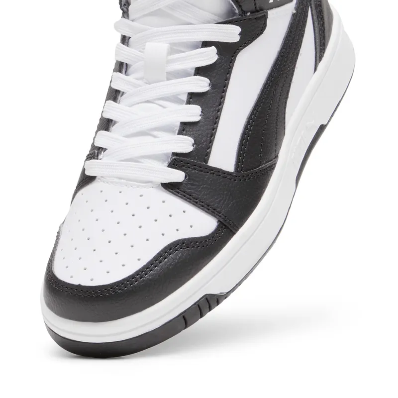 Puma Rebound V6 Mid “Puma White / Puma Black / For All Time Red” (393831_01)
