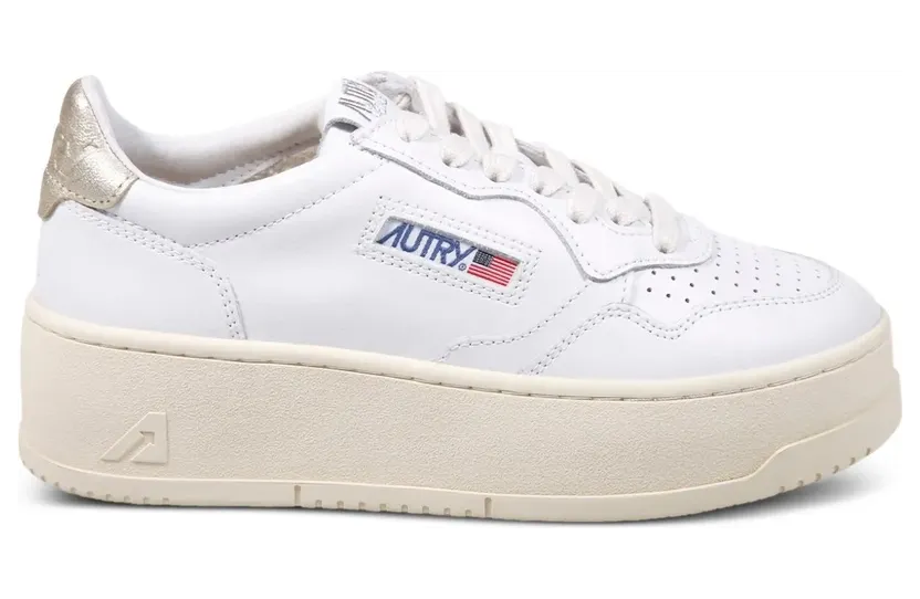 Autry met plateauzool en logo “White” (PTLWLL01WHITEPLATINUM)