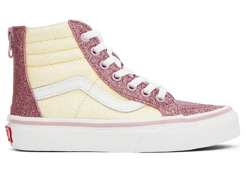 Vans Kids Pink & Off-White Sk8-Hi Zip Little Kids Sneakers (VN0A5ELF0FU)
