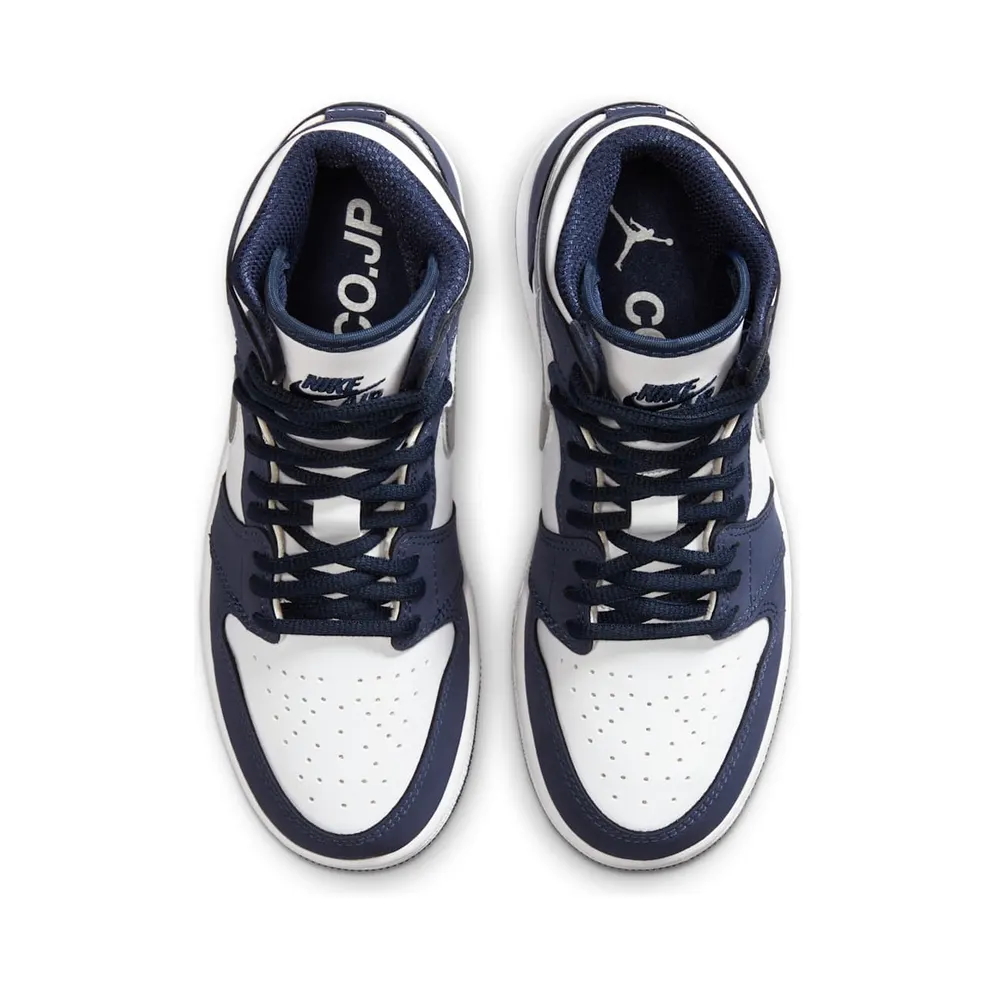 Jordan 1 Retro High CO Japan Midnight Navy (GS) White/Metallic Silver-Midnight Navy (575441-141)