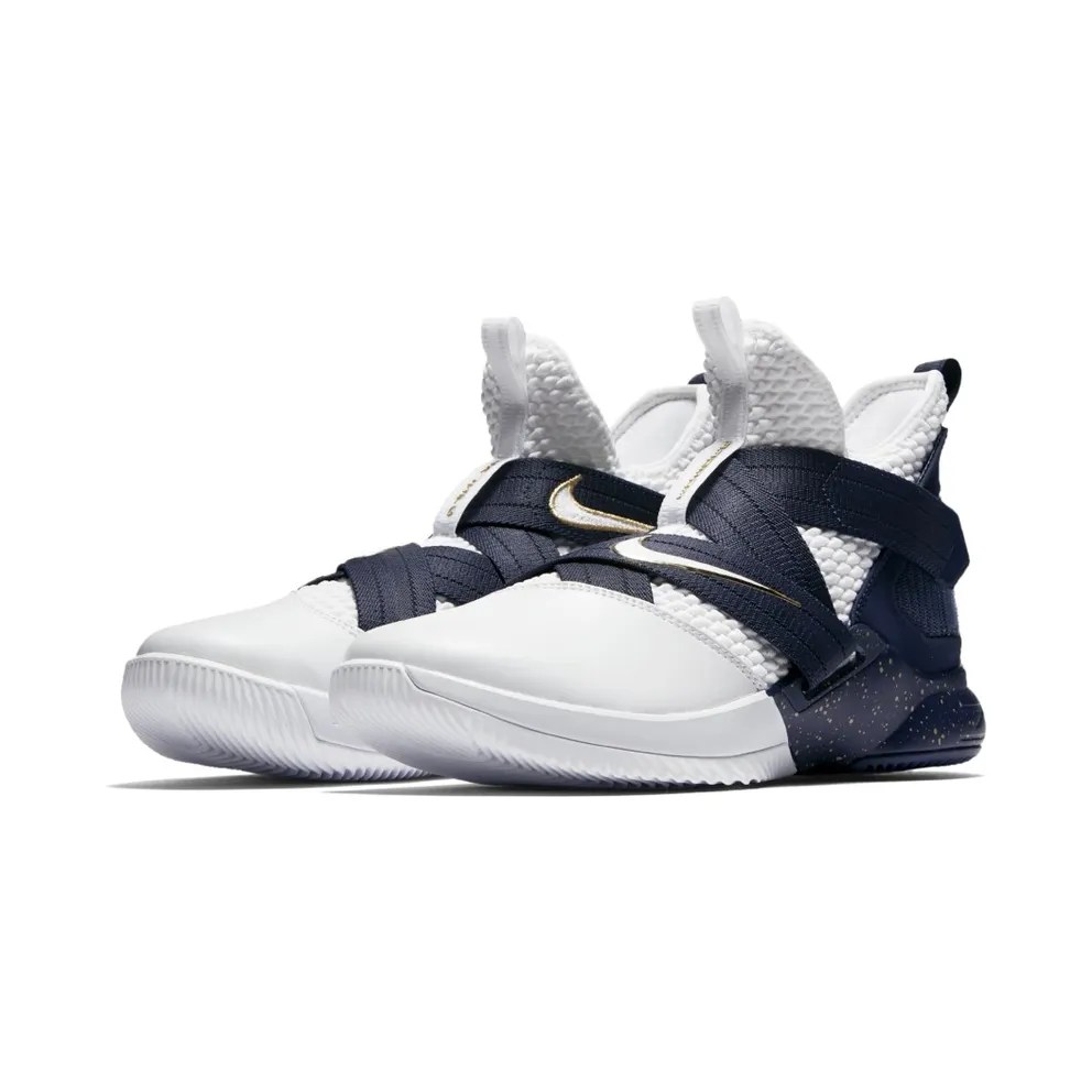 Nike LeBron Zoom Soldier 12 25 Straight White/Midnight Navy-Mineral Yellow-White (AO4054-100)