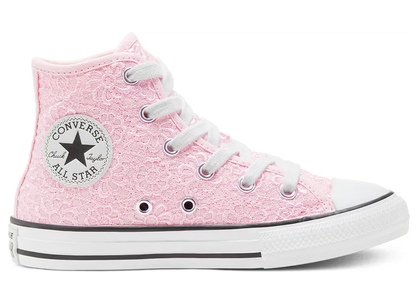 Converse Daisy Crochet Chuck Taylor All Star High Top voor kids Blushing Bride/white/black (668280C)