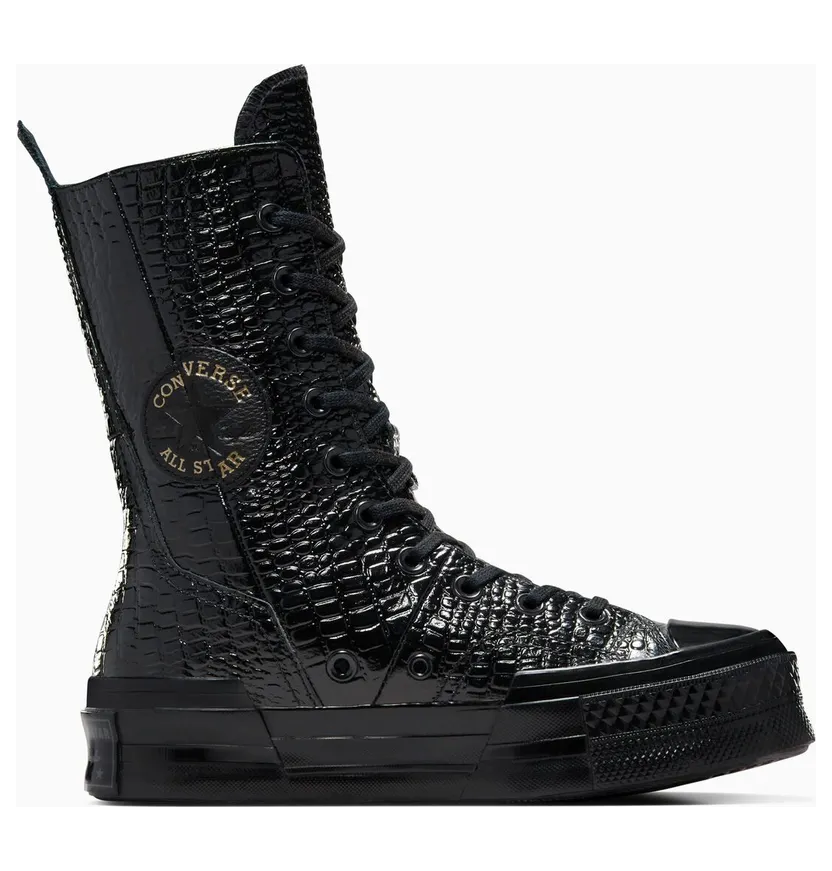 Converse Chuck 70 Plus XHi Leather Black/Black/Light Gold (A09381C)
