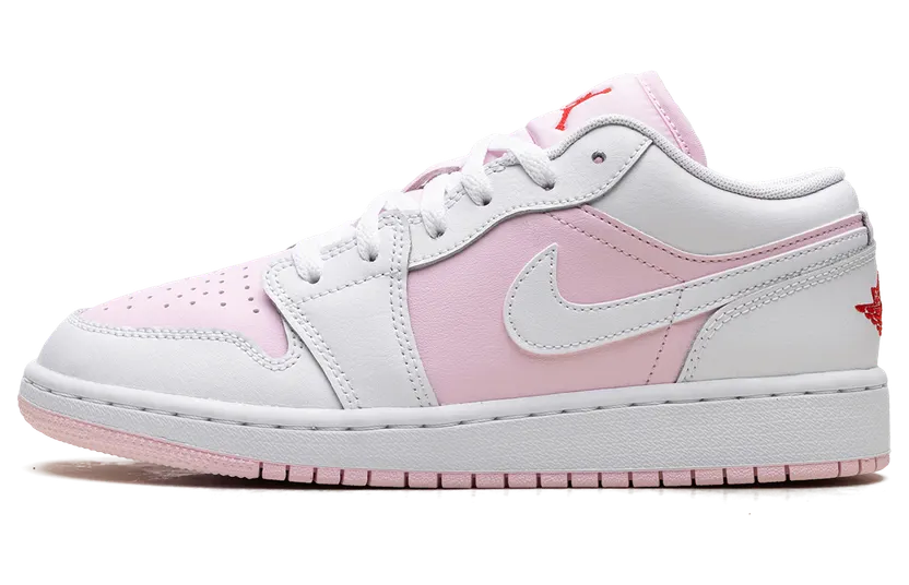 Jordan 1 Low GS “Pink Foam Fire Red White” (553560-608)