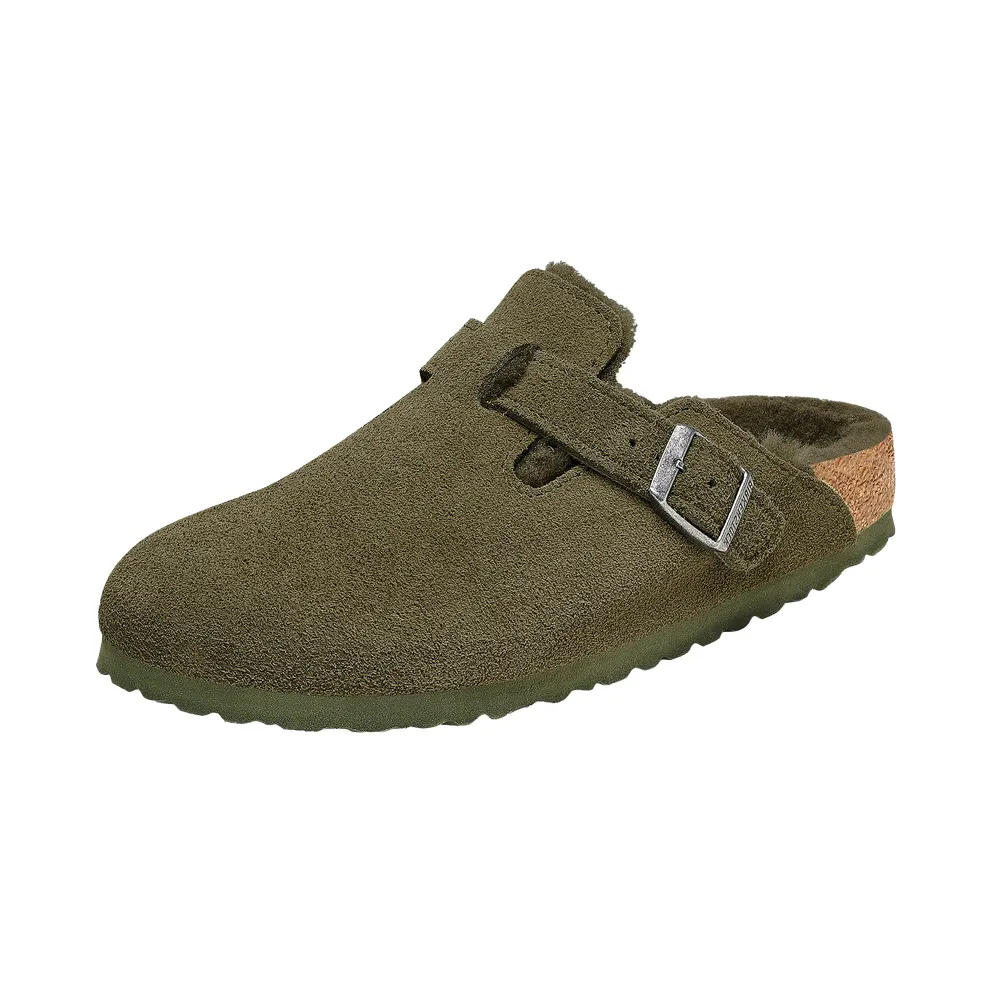 Birkenstock BOSTON SHEARLING ‘SUEDE LEATHER’ (NARROW FIT) “Green” (1025667)