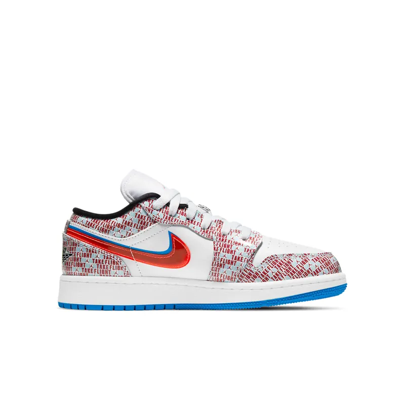 Jordan 1 Low SE Take Flight (GS) White/Blue Hero-Bright Crimson-Black (DD1527-114)