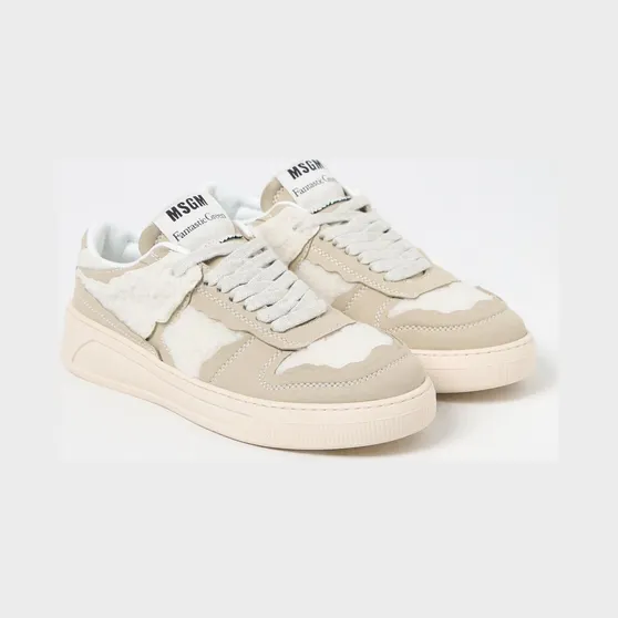 Msgm Acbc x sneakers in leather and RePET Beige (3541MDS17281723)
