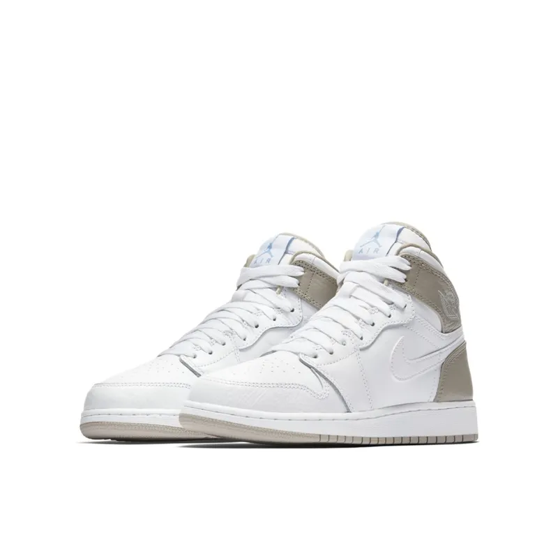 Jordan 1 Retro High Linen (GS) White/Boarder Blue-Light Sand (332148-116)