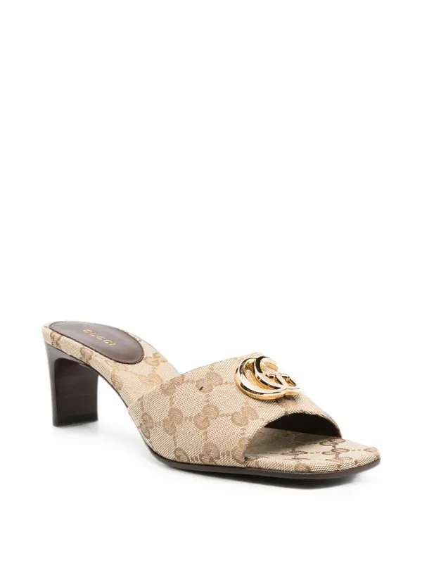 GUCCI Mules À Glissière Avec Double G Pour Femme, Taille 35 FR (871481FAFUW9611)