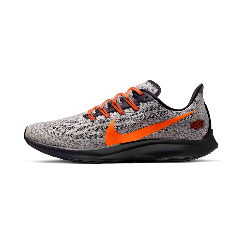 Nike Air Zoom Pegasus 36 Oklahoma State Pewter Grey/Black-Brilliant Orange (CI2074-001)