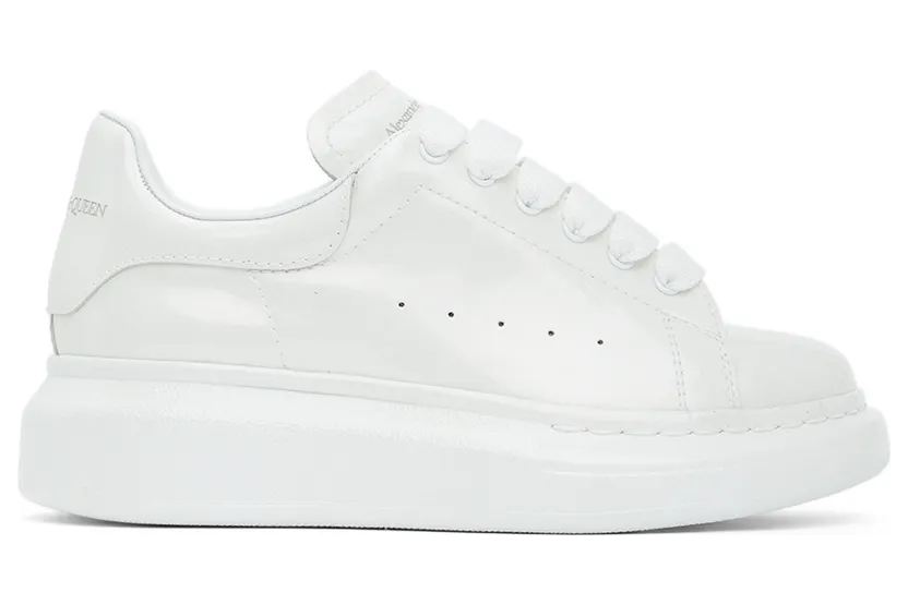 Alexander McQueen Kids White Glitter Oversized Sneakers (687061WHYC2)