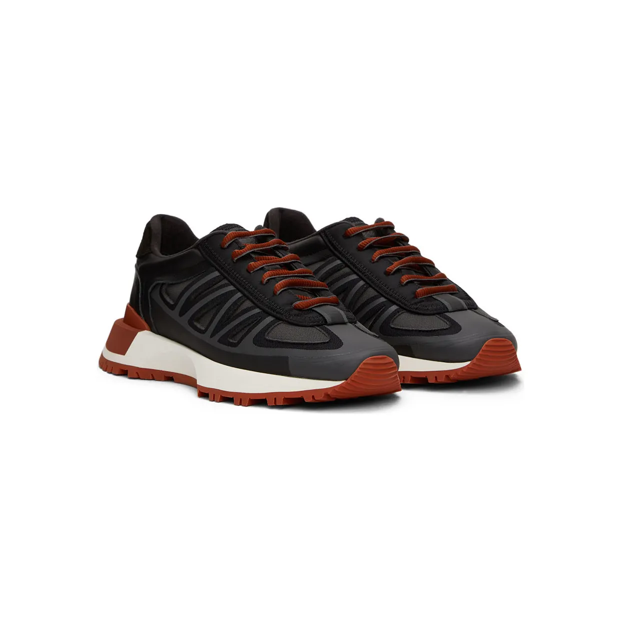 Maison Margiela Black & Orange 50/50 Sneakers (S57WS0444 P4760) (4)