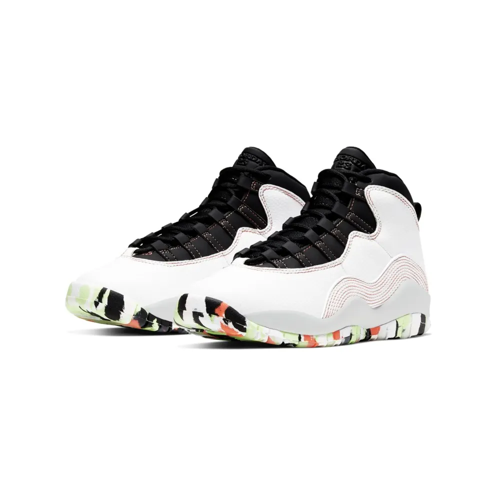 Jordan 10 Retro White Barely Volt Ember Glow (GS) White/Barely Volt-Black-Ember Glow (BV1843-176)