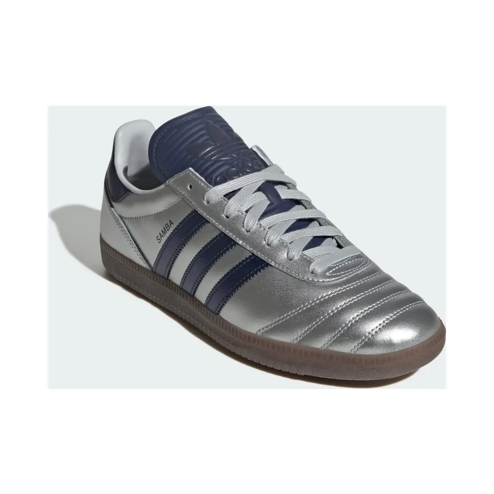 Adidas SAMBA JP Silver Metallic / Dark Blue / Gum (JR2181)