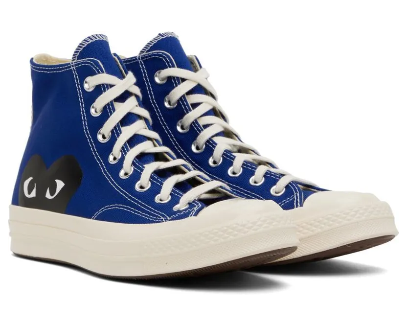 Comme des Garçons Play Grey Converse Edition Half Heart Chuck 70 High Sneakers (K122) (4)