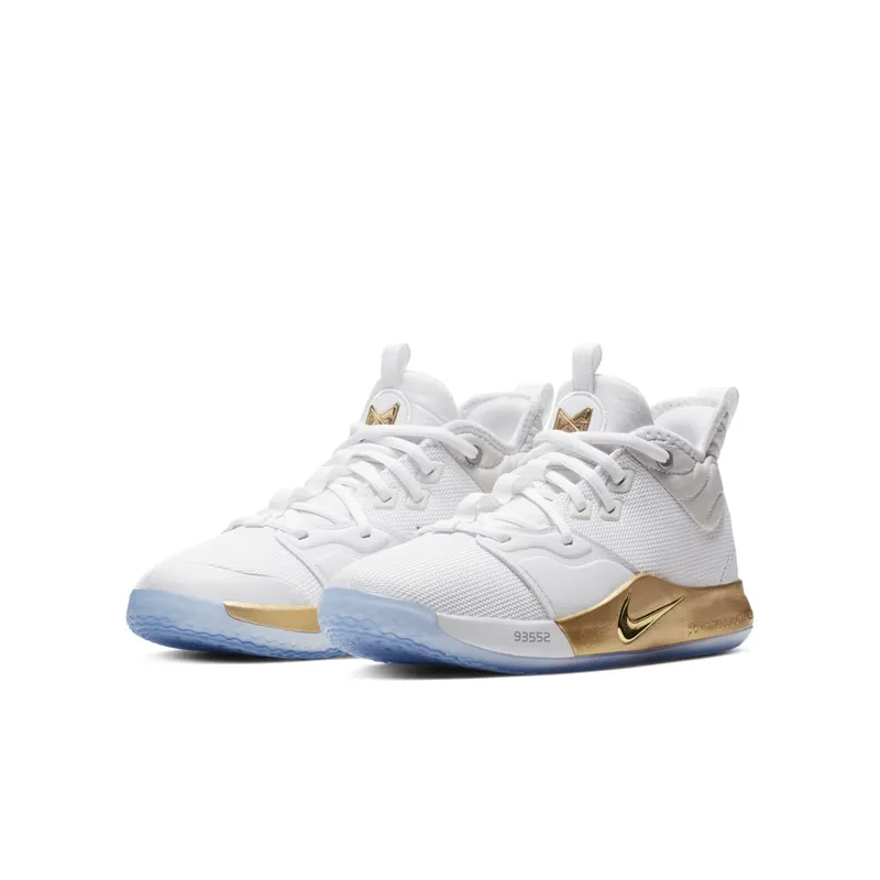 Nike PG 3 NASA White (GS) White/Metallic Gold (CI8973-100)