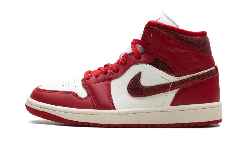 Air Jordan 1 Mid “Red Cracked Leather” (HJ9337-106)