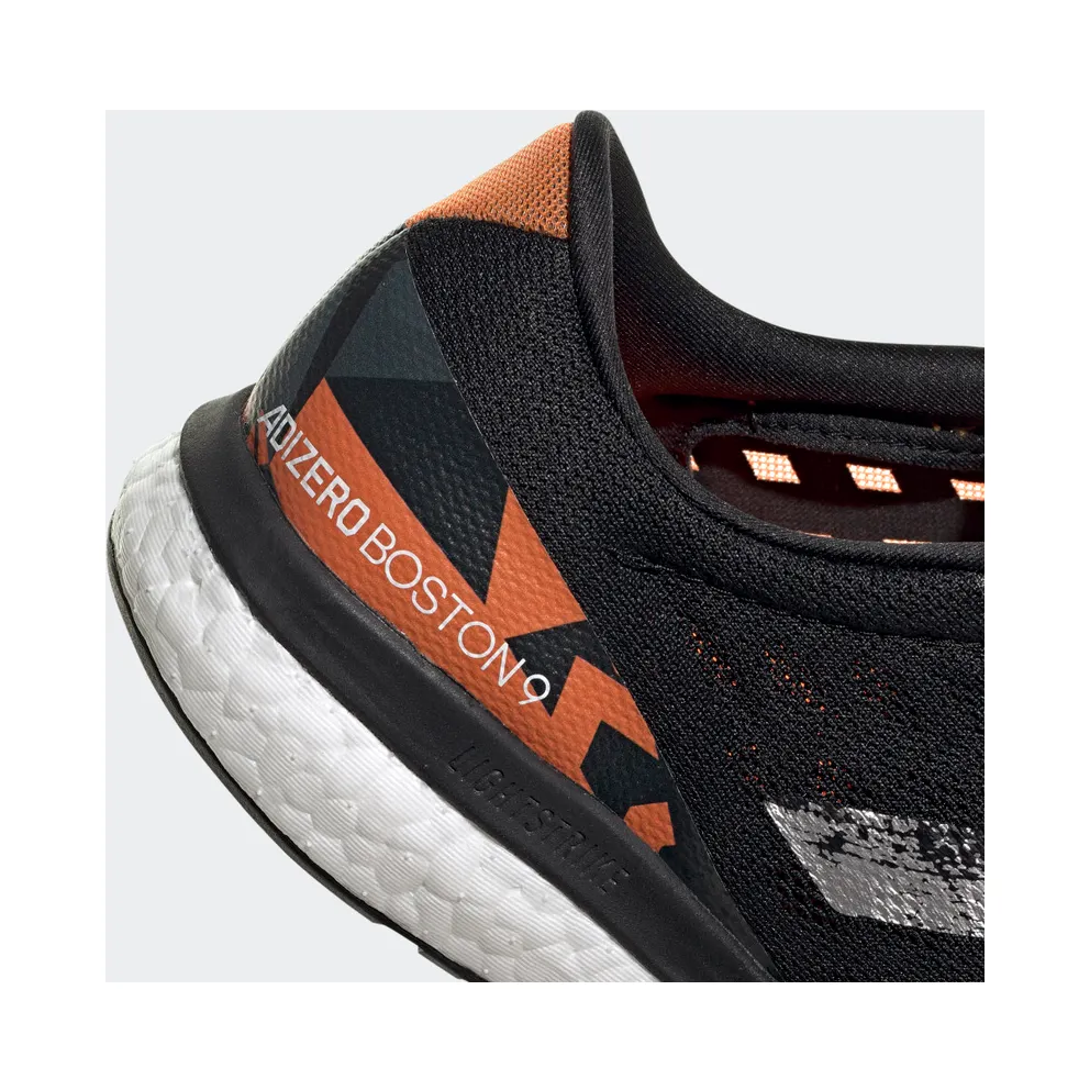 adidas Adizero Boston 9 Core Black / Silver Metallic / Signal Orange (EG4673)