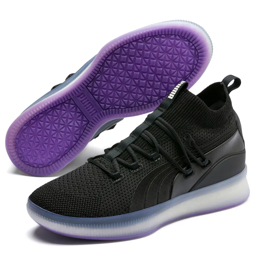 Puma Clyde Court Disrupt Black Electric Purple