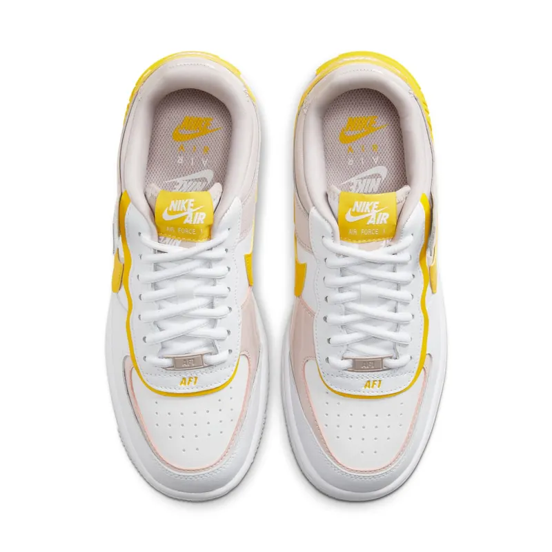 Nike Air Force 1 Shadow White Barely Rose (W) White/Barely Rose-Platinum Violet-Speed Yellow (CJ1641-102)