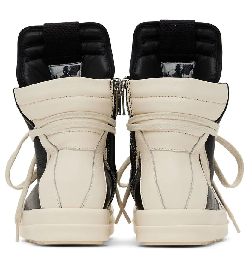 Rick Owens Kids Off-White & Black Geobasket Sneakers (BG02B5897 LMU 02B BG) (2)