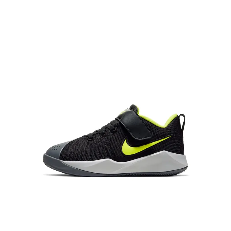 Nike Team Hustle Quick 9 Black Lemon Venom (PS) Black/Light Smoke Grey/Smoke Grey (AT5299-007)