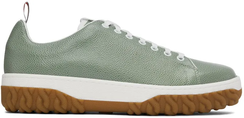 Thom Browne Green Cable Knit Court Low-Top (MFD231B-06257)