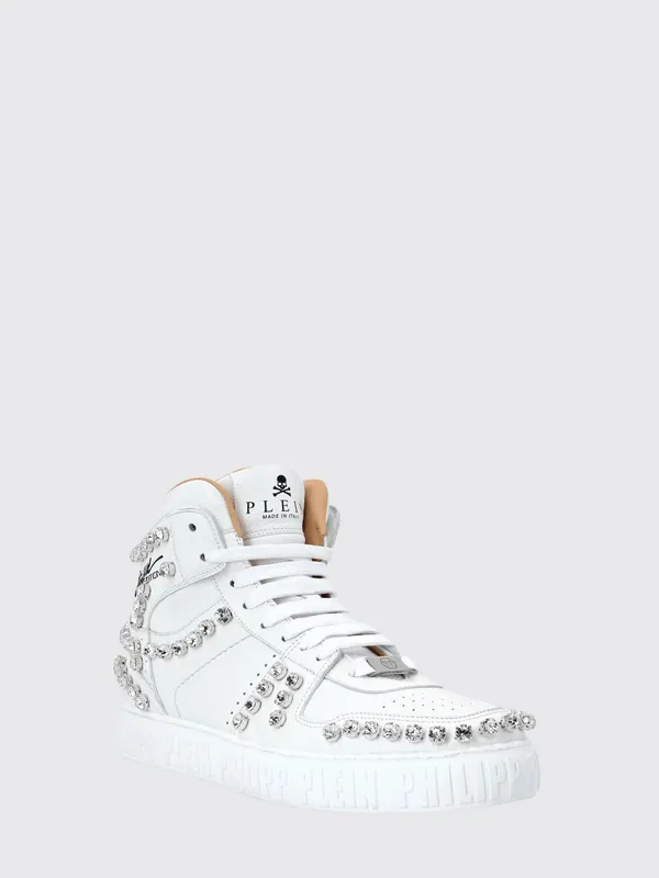 Philipp plein Limited Edition High-Top Leather with Crystals White (SABSMSC3393PLE010N01)
