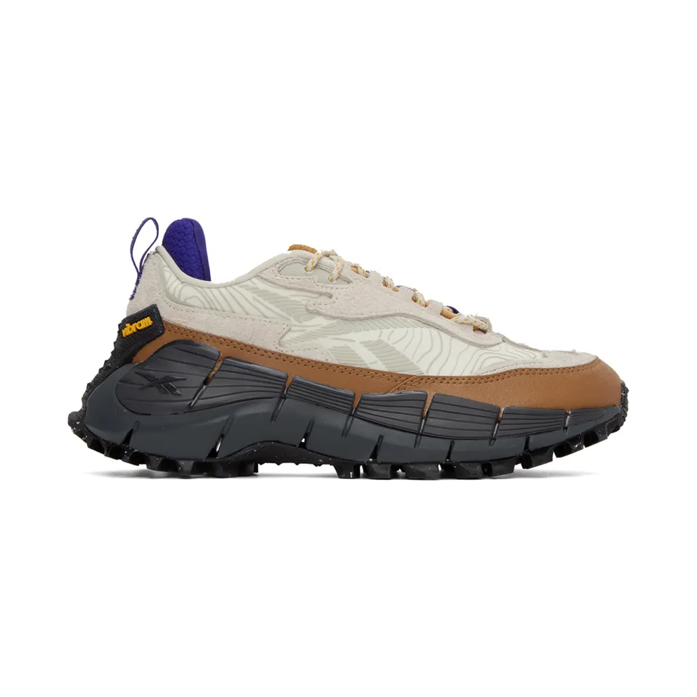 Reebok Classics Off-White & Brown Zig Kinetica 2.5 Edge Sneakers (GX6831)