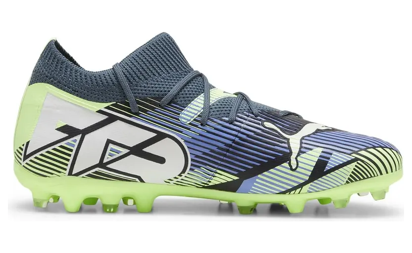 Puma Future 7 Match MG Fußballschuhe Kinder 01 – bluemazing/puma white/electric peppermint 38.5 für Kinder, blau, Größe 38 EU / 5 Kids UK (107946)