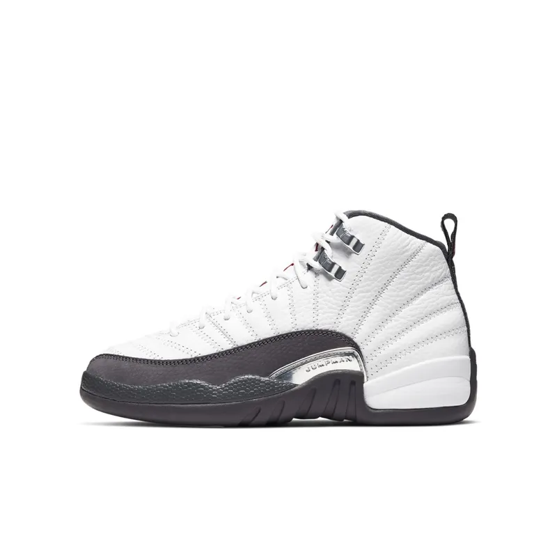 Jordan 12 Retro White Dark Grey (GS) White/Dark Grey-Gym Red (153265-160)
