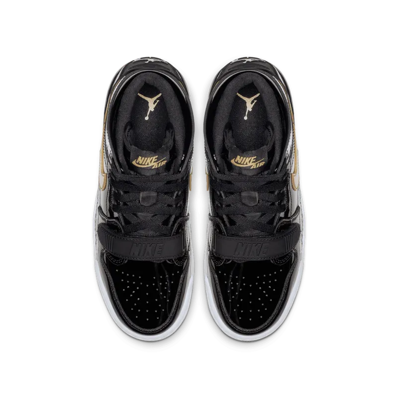 Jordan Legacy 312 Black Gold Patent (GS) Black/Metallic Gold-White (AT4040-007)