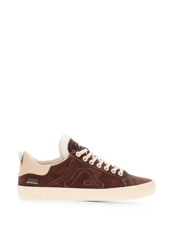 springa Wavy suede logo-patch sneakers – Bruin (WAVYSUEDEBROWN)