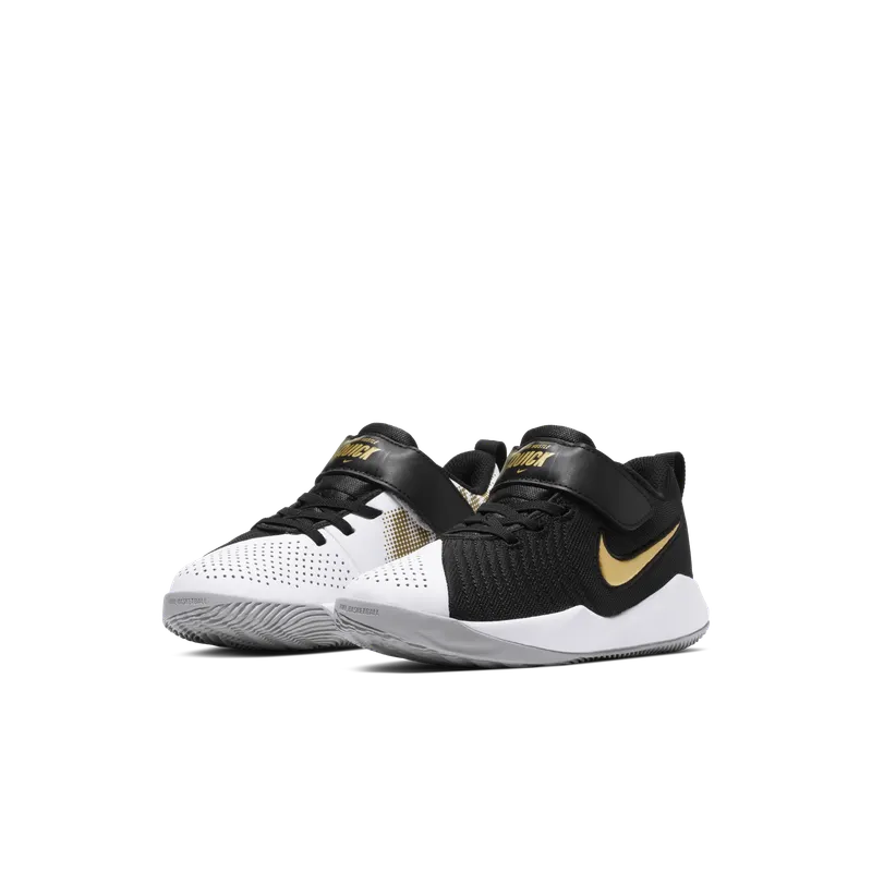 Nike Team Hustle Quick 2 “Black / Light Smoke Grey / White / Metallic Gold” (AT5299-010)
