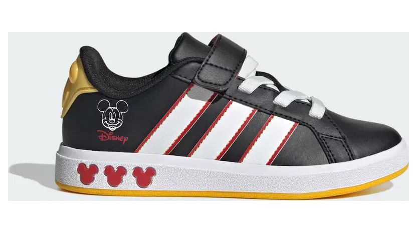 adidas Disney Mickey Mouse Grand Court Core Black / Cloud White / Collegiate Red (JQ7829)