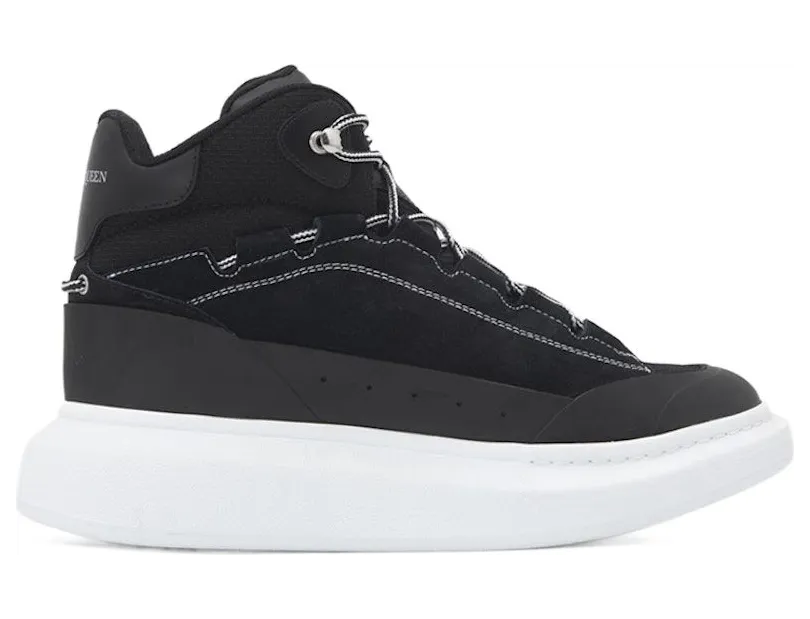 Alexander McQueen High Top Skate Sneaker Black White (682498WIBN71070)