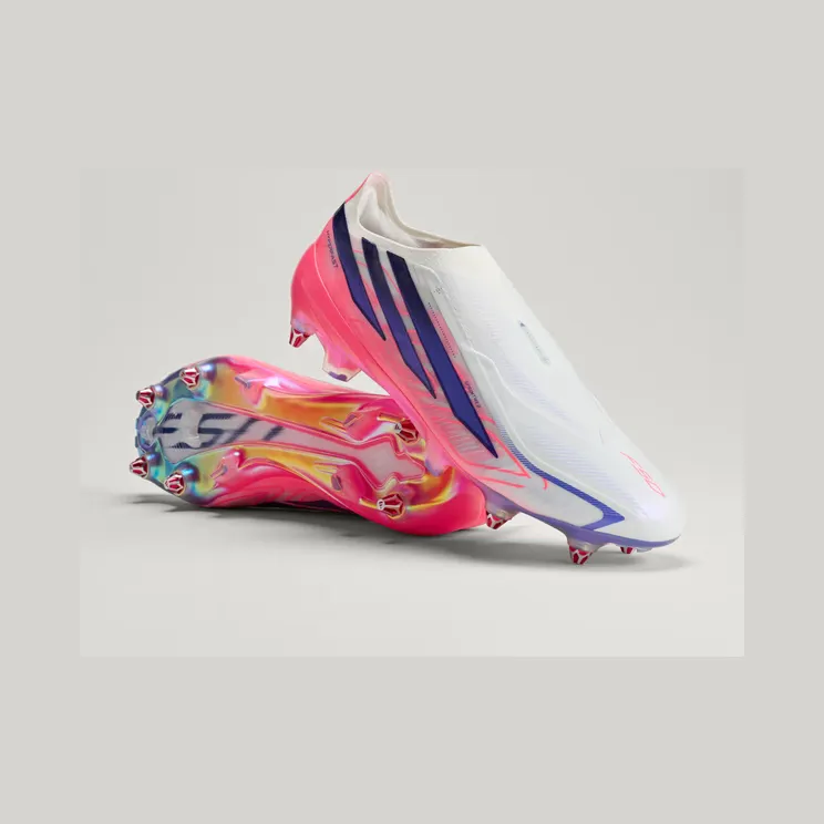 adidas F50 Hyperfast Elite Laceless Soft-ground Football Boots “Cloud White / Solar Purple / Solar Turbo” (KJ6087)