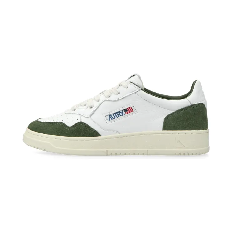 Autry Medalist Low (goat / suede white / milit) – AULMGS40