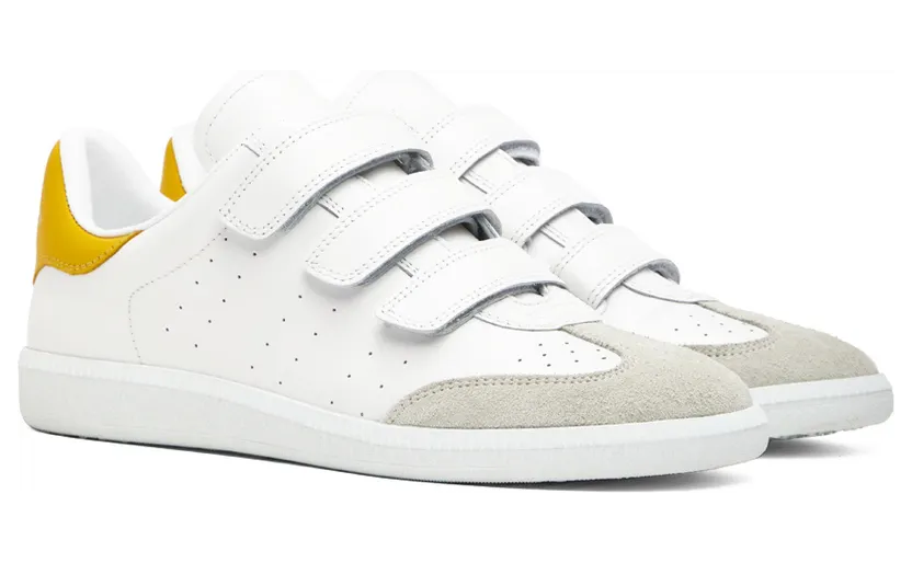 Isabel Marant White & Yellow Beth Sneakers (22ABK0031-22A084S) (4)