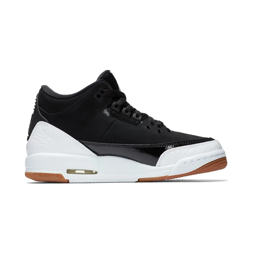 Jordan 3 Retro Black White Gum (GS) Black/White-Gum Medium Brown (441140-022)