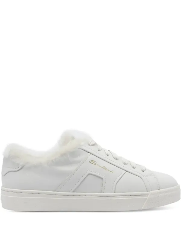 Santoni Leren sneakers with imitatiebont – White (WBGT61419PNNPXWLI55)