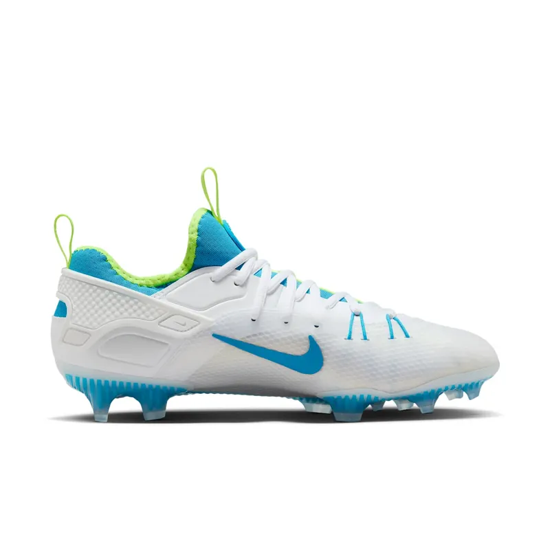 Nike Huarache 9 Elite Low LAX SE White Vivid Blue Volt (FV6147-100)