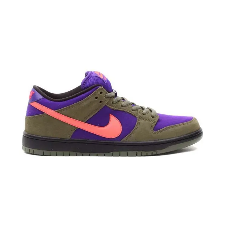 Nike Dunk Low Pro SB ‘Medium Olive Atomic Red’ Mdm Olive/Atmc R-Elctr Prpl (304292-265)