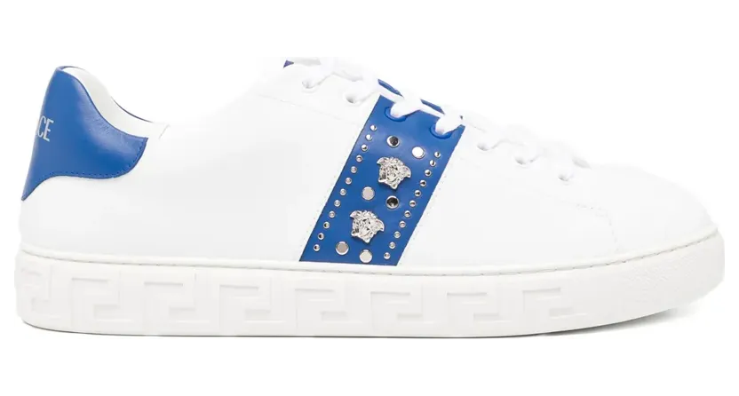 Versace Greca Sneakers mit Nieten – Weiß (10144601A16590)